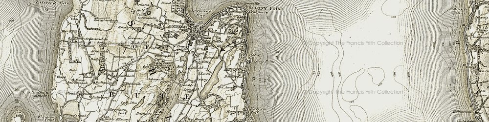 Old map of Ascog Bay in 1906