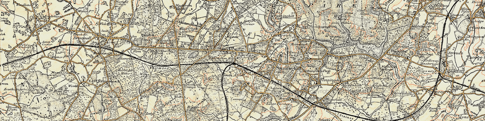 Old map of Ascot in 1897-1909