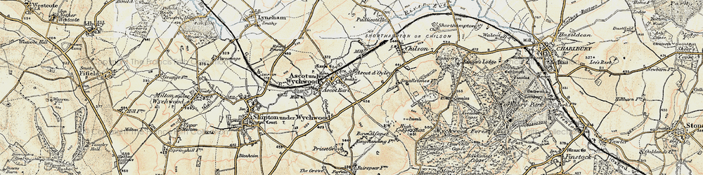 Old map of Ascott d' Oyley in 1898-1899