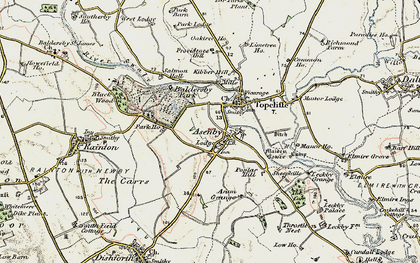 Old map of Aram Grange in 1903-1904