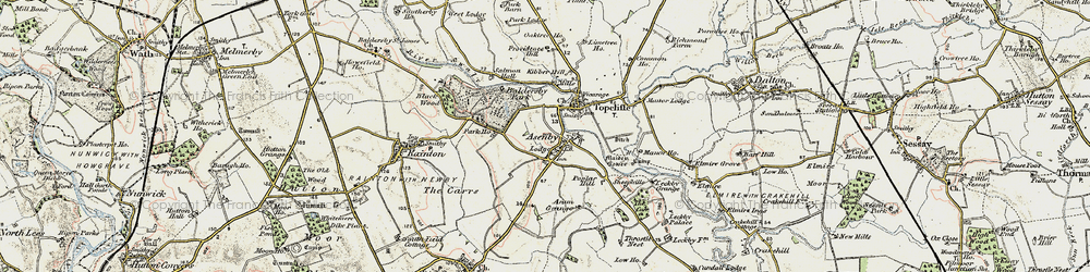 Old map of Asenby in 1903-1904