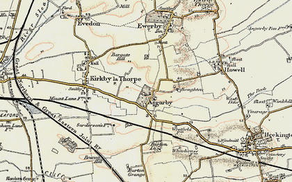 Old map of Asgarby in 1902-1903