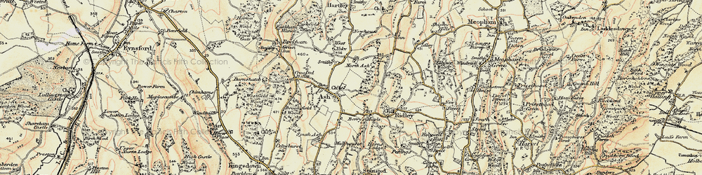 Old map of Ash in 1897-1898