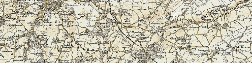 Old map of Ash in 1898-1900