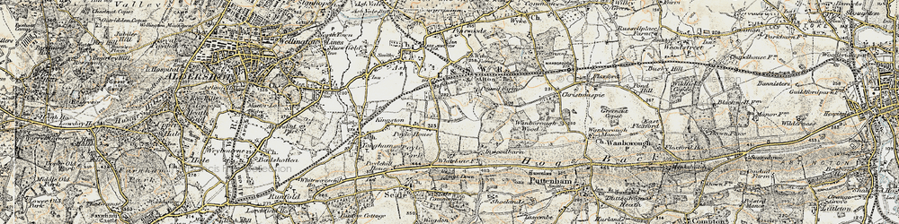 Old map of Ash Green in 1898-1909
