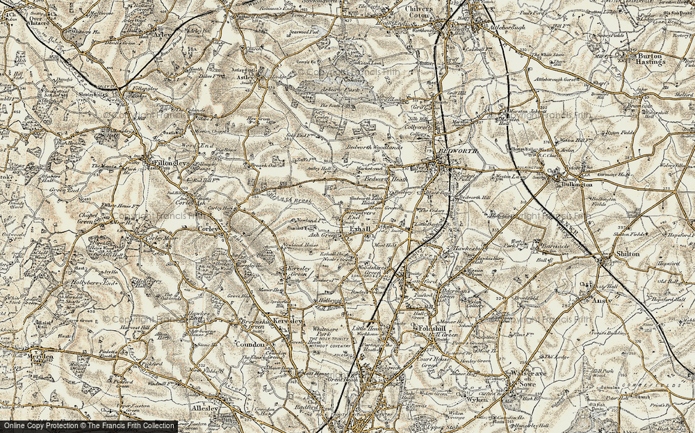Old Map of Ash Green, 1901-1902 in 1901-1902
