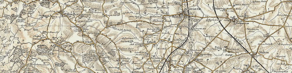 Old map of Ash Green in 1901-1902