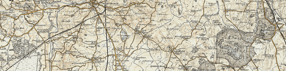 Old map of Ash Magna in 1902