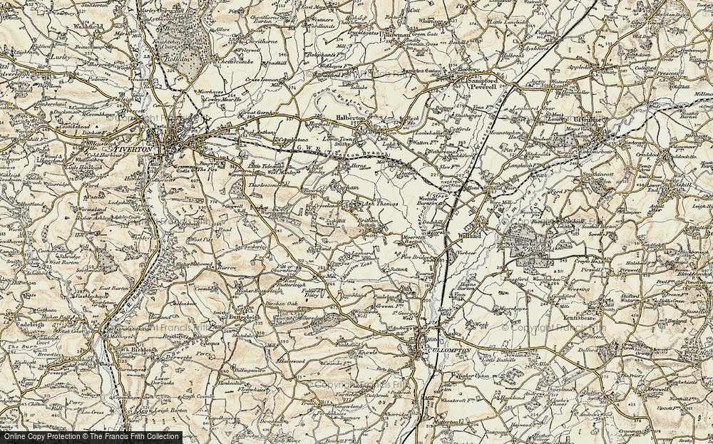 Old Map of Ash Thomas, 1898-1900 in 1898-1900