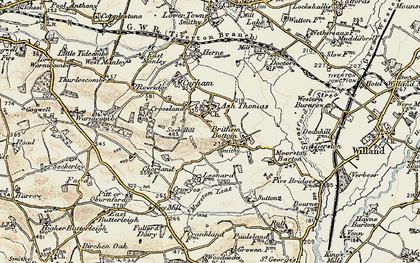Old map of Ash Thomas in 1898-1900