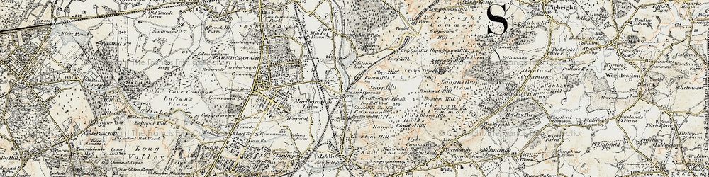 Old map of Ash Vale in 1898-1909