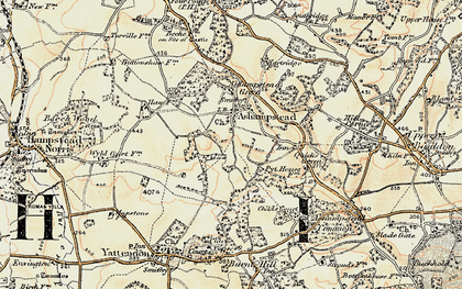 Old map of Ashampstead in 1897-1900