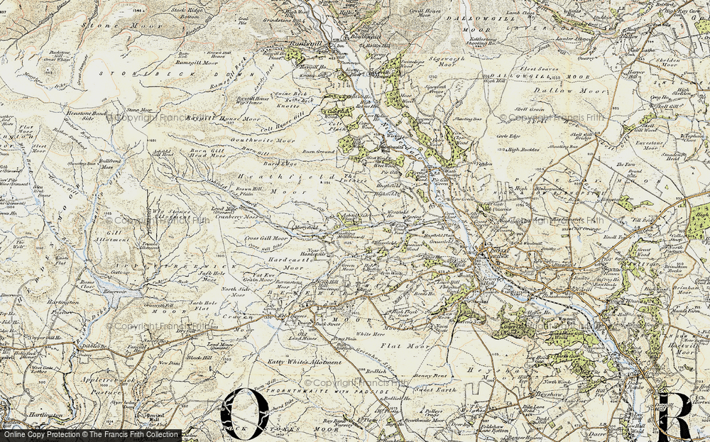 Old Map of Historic Map covering Brandstone Beck in 1903-1904