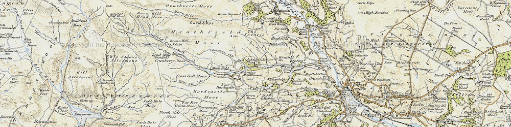 Old map of Brandstone Beck in 1903-1904
