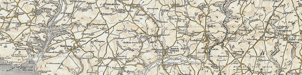 Old map of Ley in 1899-1900