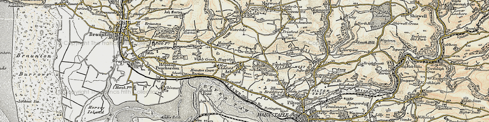 Old map of Ashford in 1900