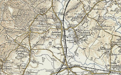 Old map of Ashford Bowdler in 1901-1902