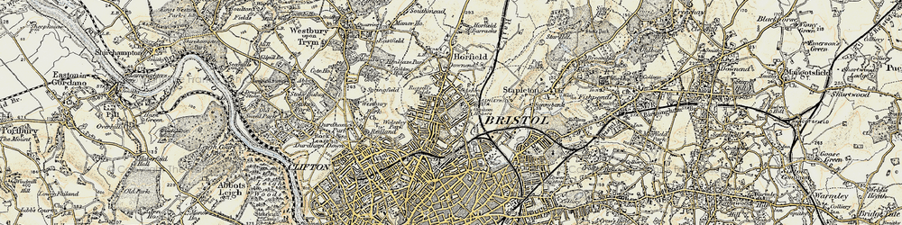 Old map of Ashley Down in 1899