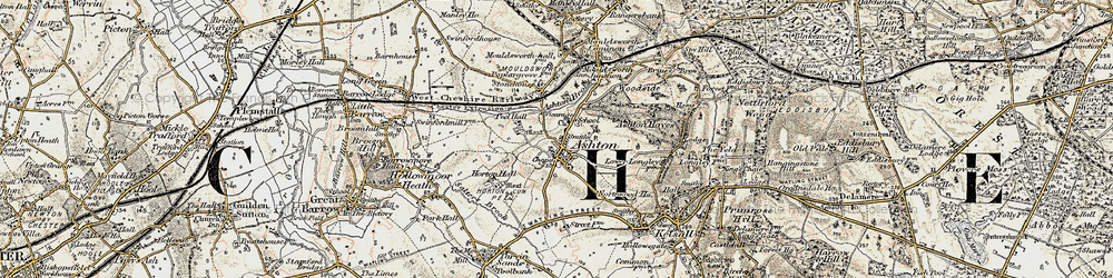 Old map of Ashton Hayes in 1902-1903