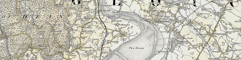 Old map of Awre in 1899-1900