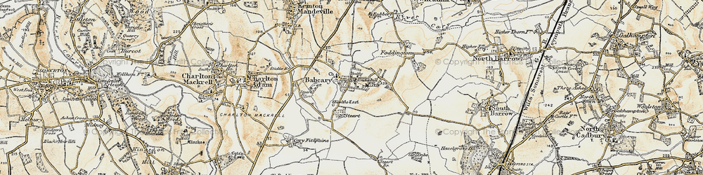 Old map of Babcary in 1899