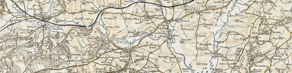 Old map of Backe in 1901