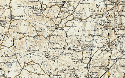 Old map of Baddiley Hulse in 1902