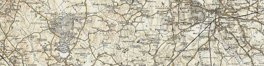 Old map of Baddiley Mere in 1902
