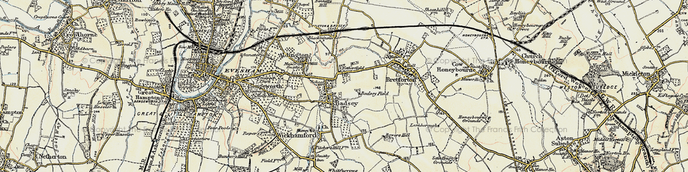 Old map of Badsey in 1899-1901