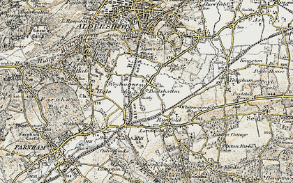 Old map of Badshot Lea in 1898-1909