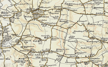 Old map of Badwell Green in 1901