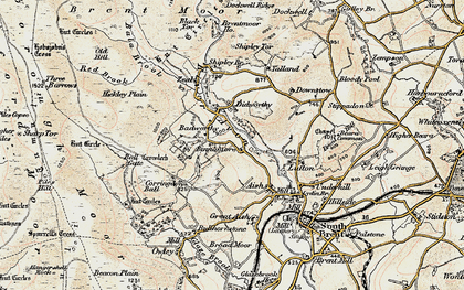 Old map of Brent Fore Hill in 1899-1900