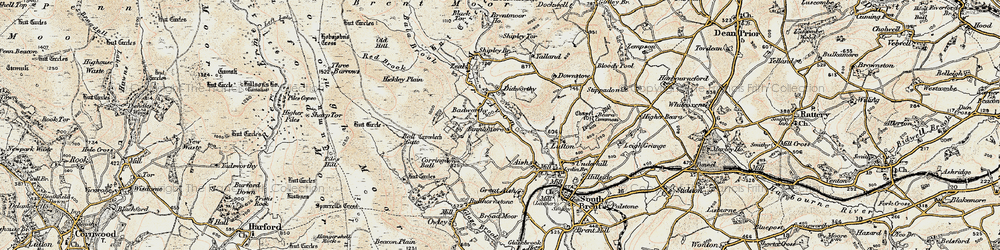 Old map of Badworthy in 1899-1900