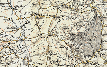 Old map of Baveney Wood in 1901-1902