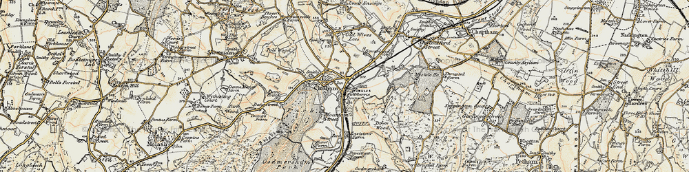 Old map of Bagham in 1897-1898