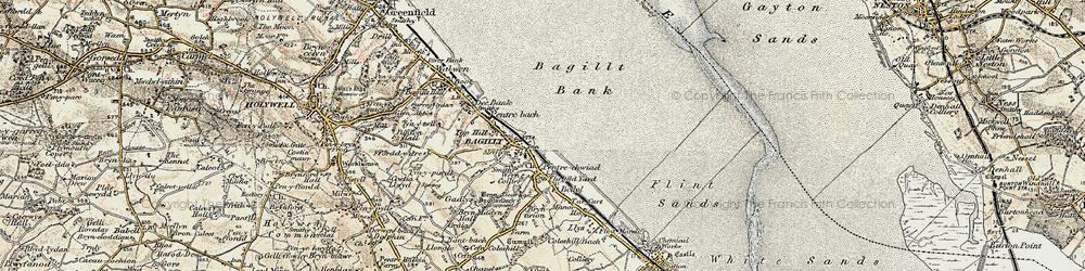Old map of Bagillt in 1902-1903