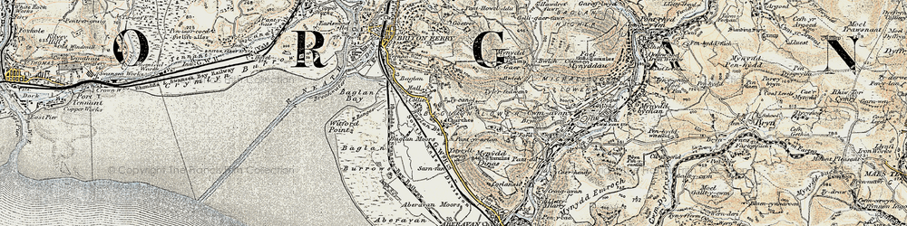Old map of Baglan in 1900-1901