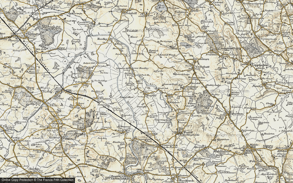 Old Map of Historic Map covering Whinnet Hill in 1902