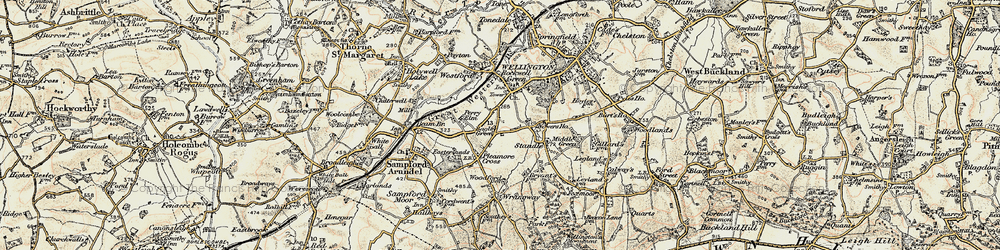 Old map of Bagley Green in 1898-1900