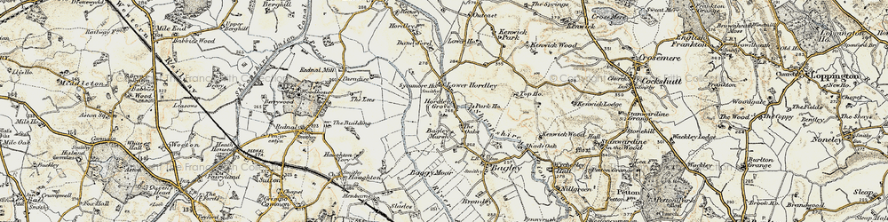 Old map of Baggy Moor in 1902