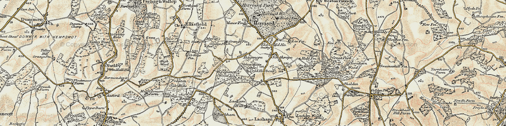 Old map of Bagmore in 1897-1900