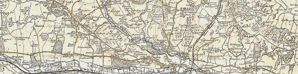 Old map of Snelsmore Common in 1897-1900