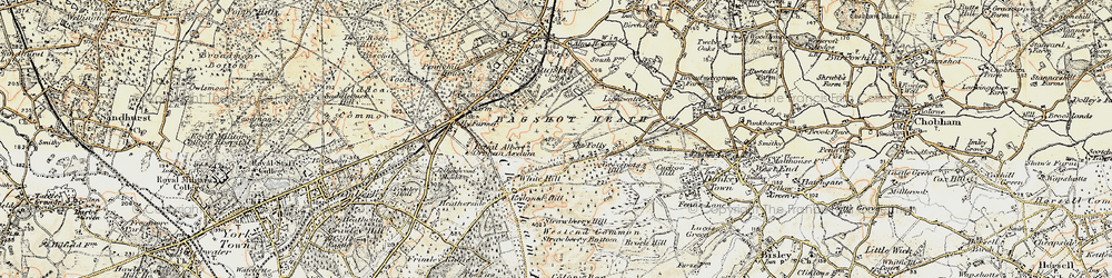 Old map of Bagshot Heath in 1897-1909