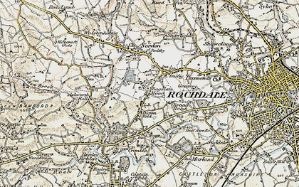 Old map of Bagslate Moor in 1903