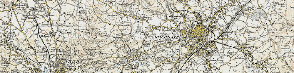 Old map of Bagslate Moor in 1903