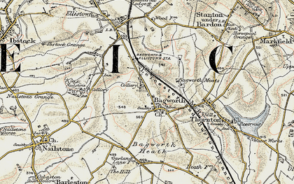 Old map of Bagworth Heath in 1902-1903