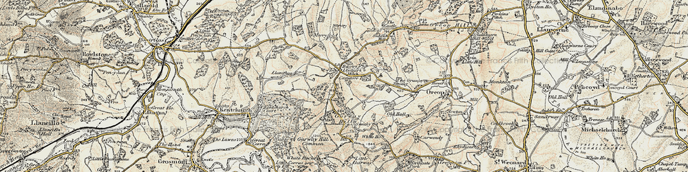 Old map of Bagwyllydiart in 1900