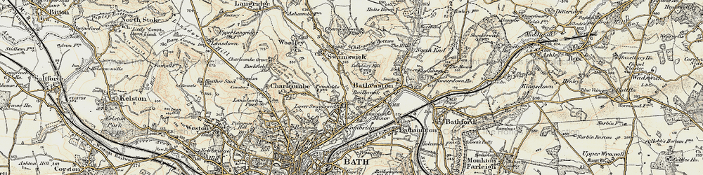 Old map of Bailbrook in 1899