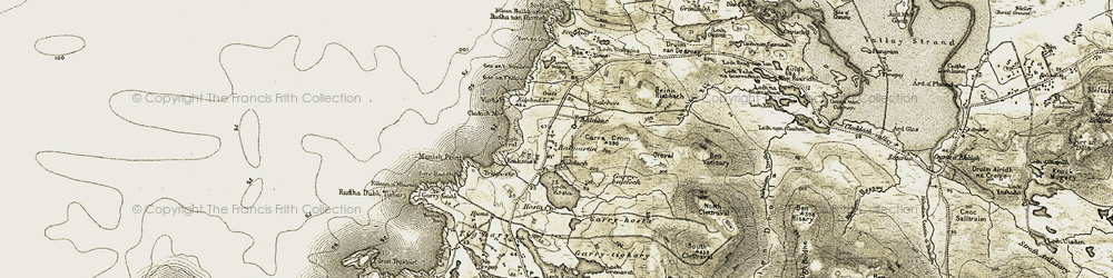 Old map of Beinn Bhanasaradh in 1911