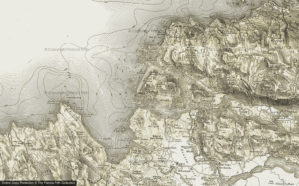 Old Map of Historic Map covering Aonach in 1906-1908